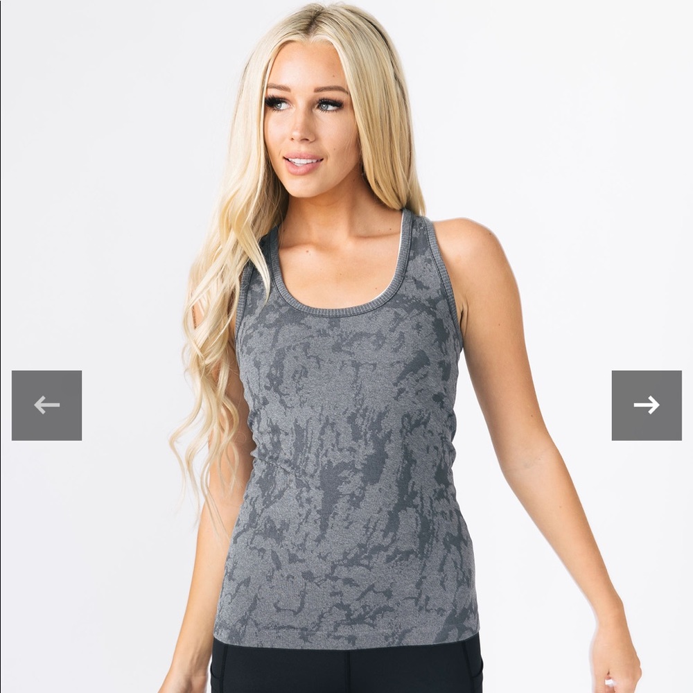 ZYIA gray marbled fitted tank